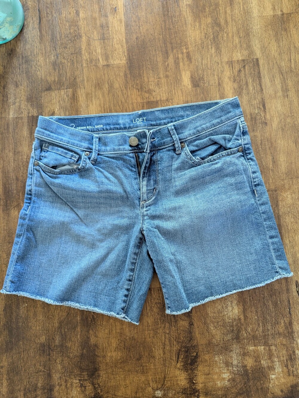 LOFT Medium Blue Denim Cutoff Shorts